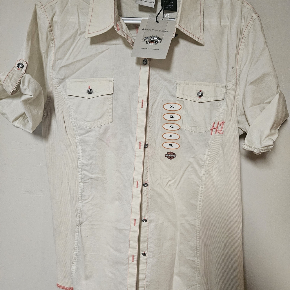 Harley-Davidson Cream Button Down Shirt